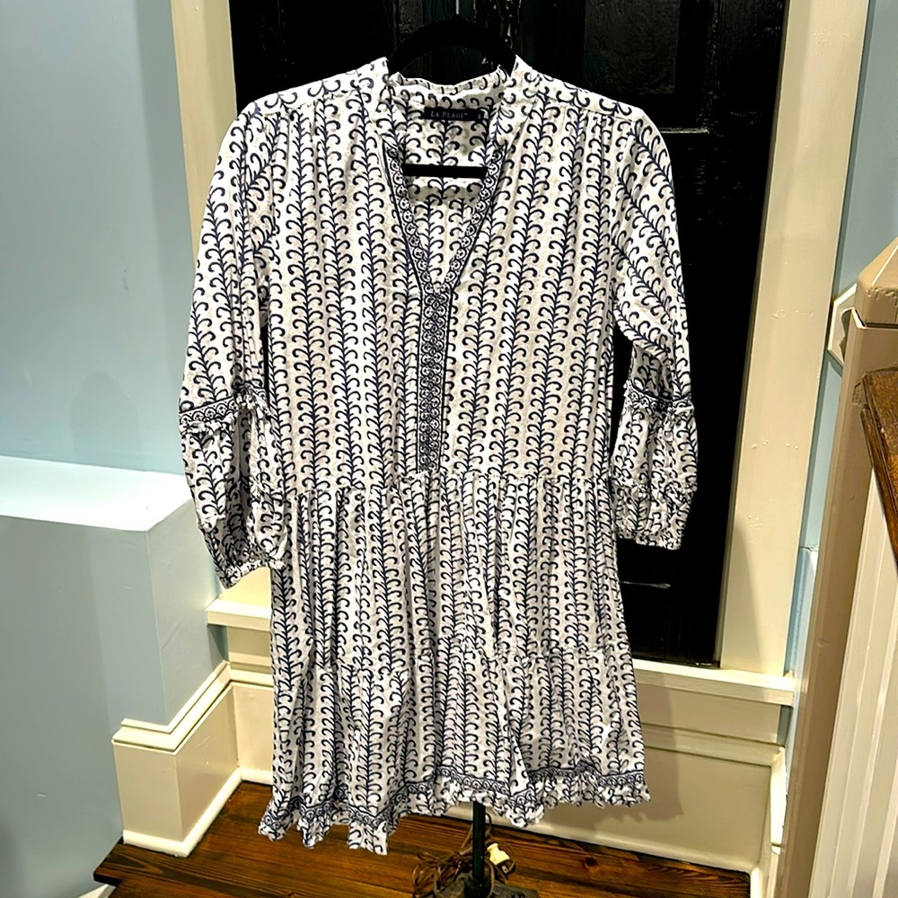 Cute blue and white 100% cotton dress